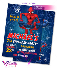 Spiderman Party Invitations, Spiderman Invitations, Spiderman Birthday Invitations