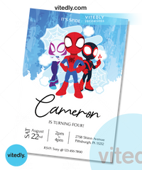 Spidey and His Amazing Friends Birthday Invitation, Spiderman Invitation, Spiderman Kids Invitation