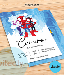 Spidey and His Amazing Friends Birthday Invitation, Spiderman Invitation, Spiderman Kids Invitation