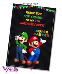 Super Mario Thank you card