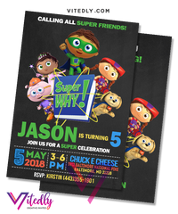 Super Why Birthday Invitation