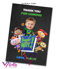Super Why Thank you card