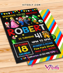 Super Mario Birthday Invitation
