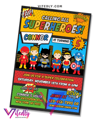 Superhero Birthday Invitation
