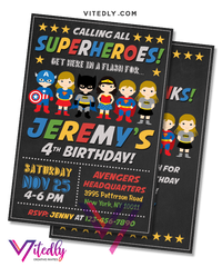 Superhero Birthday Invitation