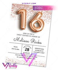 Sweet 16 Birthday Invitation