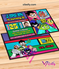 Teen Titans Go Birthday Invitation, Teen Titans Invitation