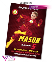 The Flash Birthday Invitation, The Flash Invitation
