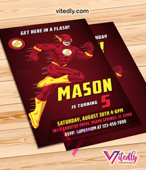 The Flash Birthday Invitation, The Flash Invitation