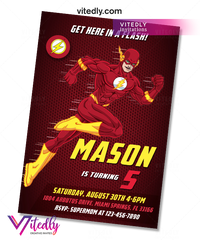The Flash Birthday Invitation, The Flash Invitation