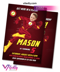 The Flash Birthday Invitation, The Flash Invitation