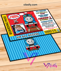 Thomas the Train Invitation, Thomas the Train Birthday Invitation with Photo