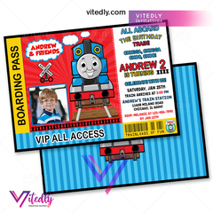 Thomas the Train Invitation, Thomas the Train Birthday Invitation with Photo