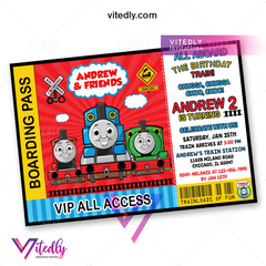 Thomas the Train Invitation, Thomas the Train Birthday Invitation