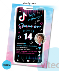 Tiktok Invitation, Tiktok Birthday Invitation, Tiktok invite
