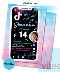 Tiktok Invitation, Tiktok Birthday Invitation, Tiktok invite