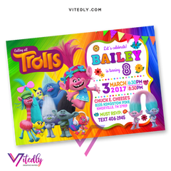 Trolls Birthday Invitations