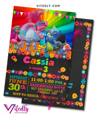 Trolls Birthday Invitation