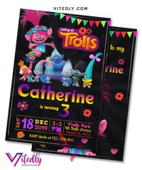 Trolls Birthday Invite