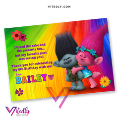 Trolls Thank you card