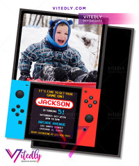 Video Game Birthday Invitation, Nintendo Switch Invitation, Game Console Invitation