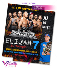 WWE Birthday Invitations, WWE Invitations, Wrestling Invitations
