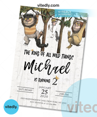 Where The Wild Things Are Invitation, Where The Wild Things Are Birthday Invitation, Let The Wild Rumpus Start