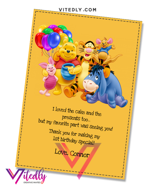 Winnie The Pooh Thank You Cards