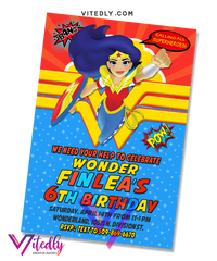 Wonder Woman Birthday Invitation
