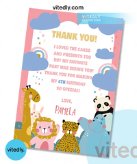 Party Animals Birthday Invitation | Wild One Animals Invitation