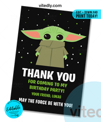 Baby Yoda Thank You Card