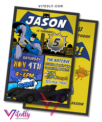 Batman Birthday Invitation, Batman Invitation