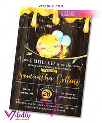 Bumble Bee Baby Shower Birthday Invitation