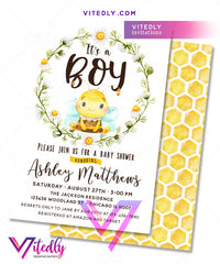 Bee Baby Shower Invite