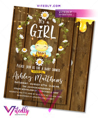 Honey Bee Baby Shower Invitations