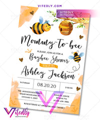 Bee Baby Shower Invitation