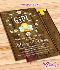 Honey Bee Baby Shower Invitations