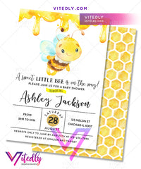 Bee Baby Shower Invitation
