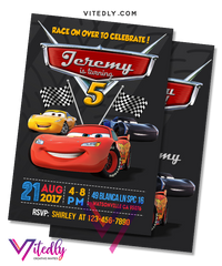 Disney Cars Birthday Invitation, Disney Cars Invitation