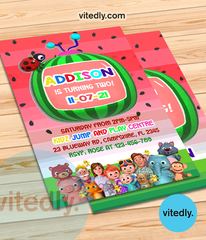 Cocomelon Birthday Invitation with Free Thank You Card | Cocomelon Invitation