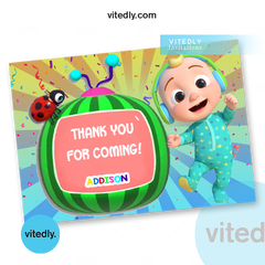 Cocomelon Birthday Invitation Thank you card!