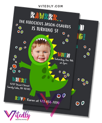Dinosaur Birthday Invitation, Dinosaur Invitation