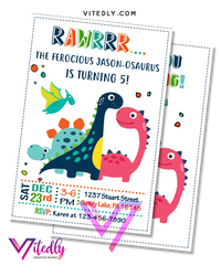 Dinosaur Invitation, Dinosaur Birthday Invitation