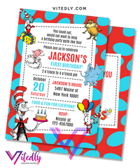 Dr Seuss Birthday Invitation, Dr Seuss Invitation, Doctor Seuss Invitation