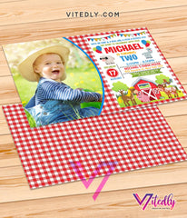 Farm Theme Party Invitations with photo, Barnyard Theme Party Invitations, Farm Theme party, Farm Themed birthday party, Barnyard invitations