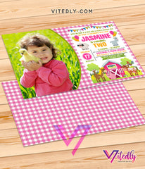 Barnyard Theme Party for girls, Farm Theme party for girls, Farm Themed birthday party for girls, Barnyard invitations with Photo for girls
