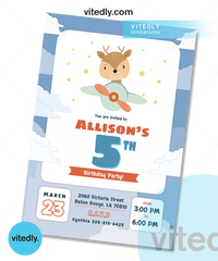 Deer Invitation, Deer Birthday Invitation, Fawn Invitation