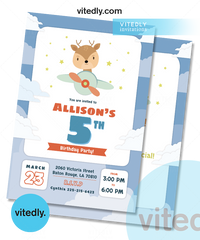 Deer Invitation, Deer Birthday Invitation, Fawn Invitation