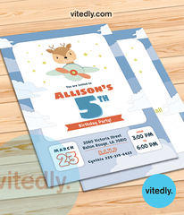 Deer Invitation, Deer Birthday Invitation, Fawn Invitation