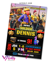 Fortnite Invitation, Fortnite Birthday Invitation